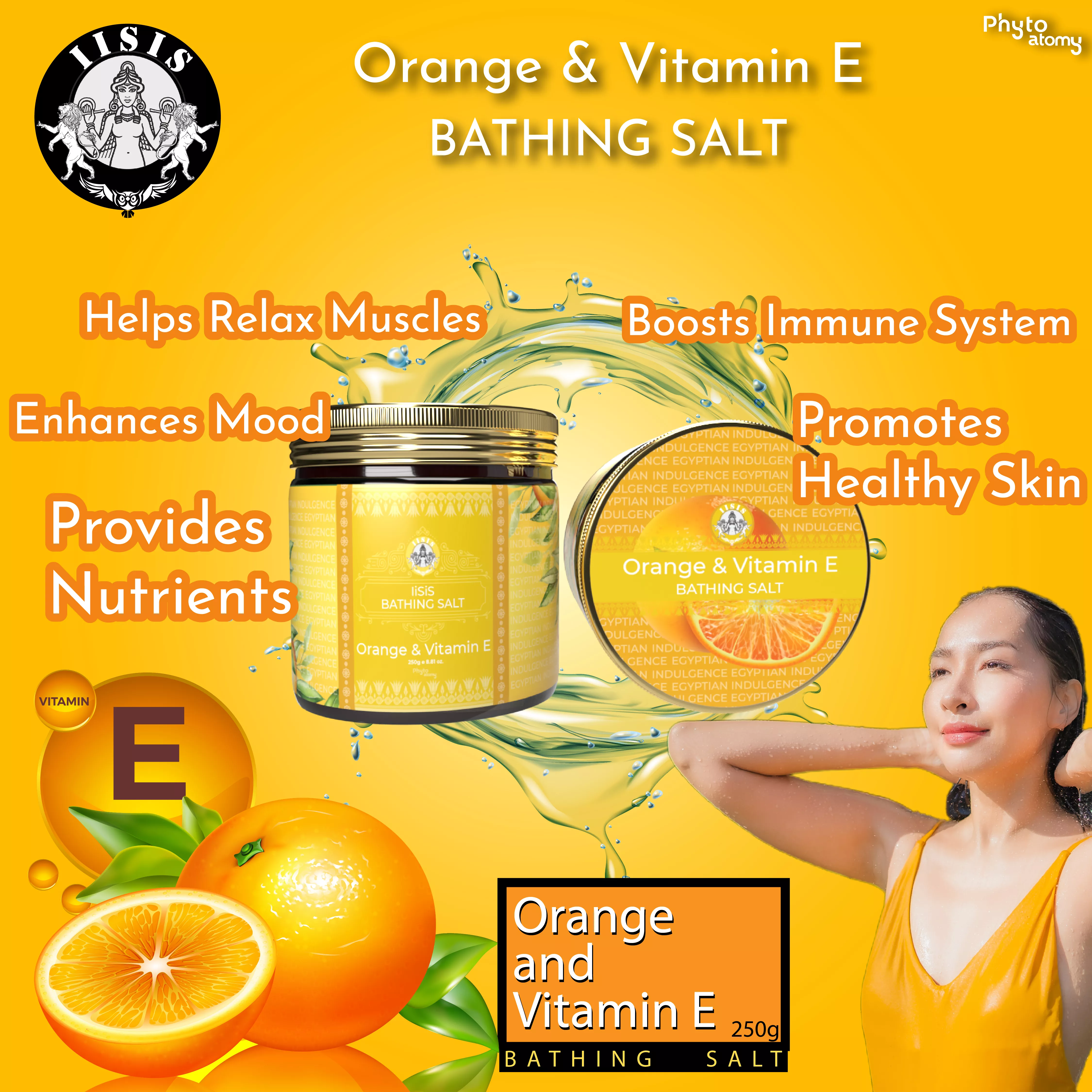 Orange & Vitamin E Bath Salt (250g)
